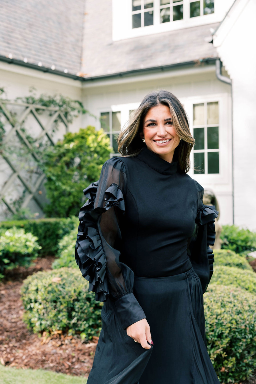 Rosette Statement Sleeve Blouse