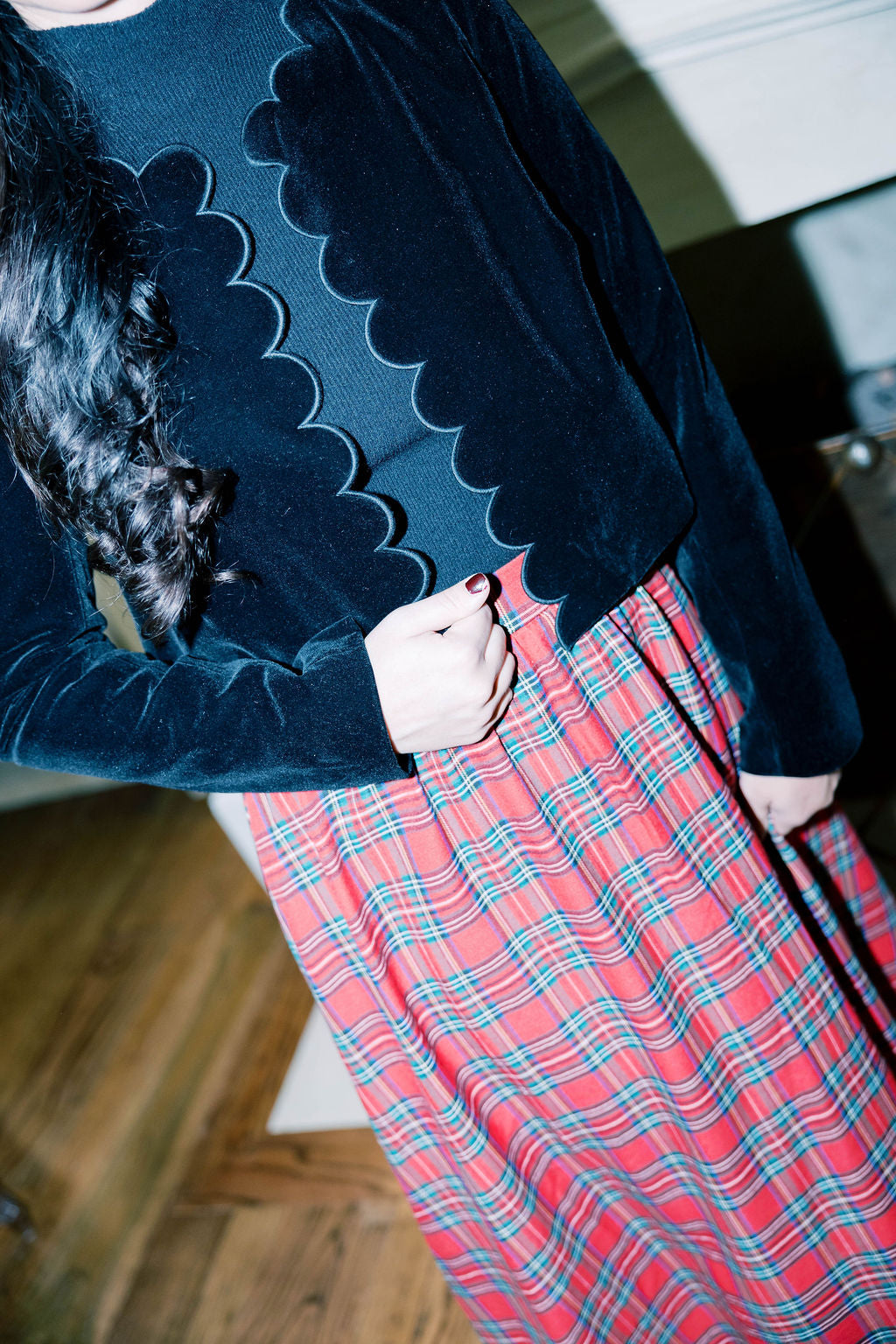 Scalloped Velvet Jacket