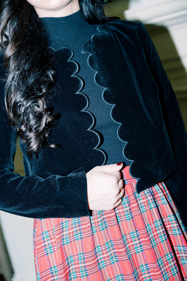 Scalloped Velvet Jacket