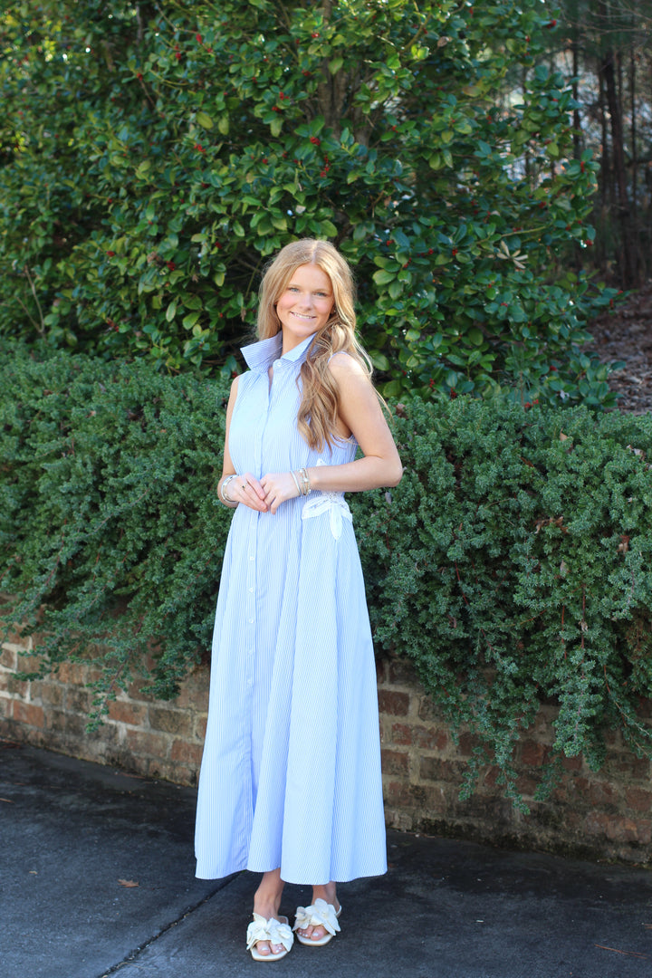 Flower Applique Midi Dress