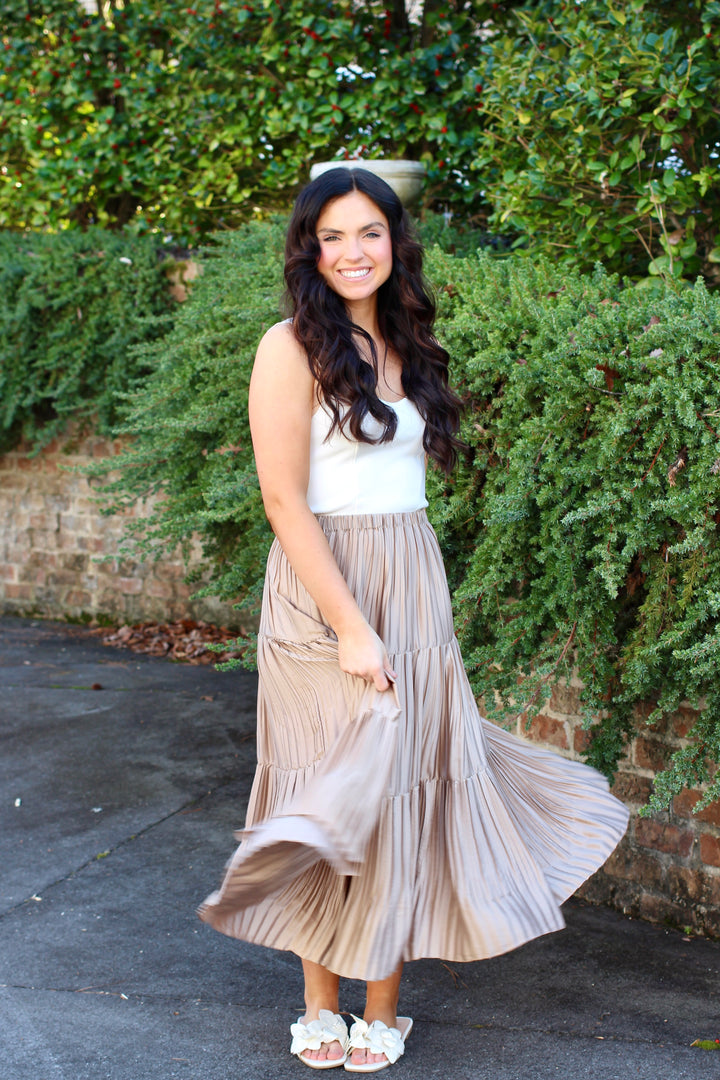 Pleated 3 Tiered Skirt