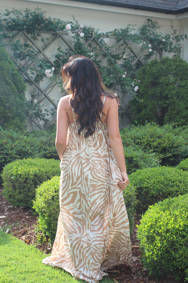 White Leopard Maxi Dress