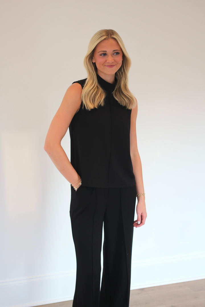 Sleeveless Mock Neck Set