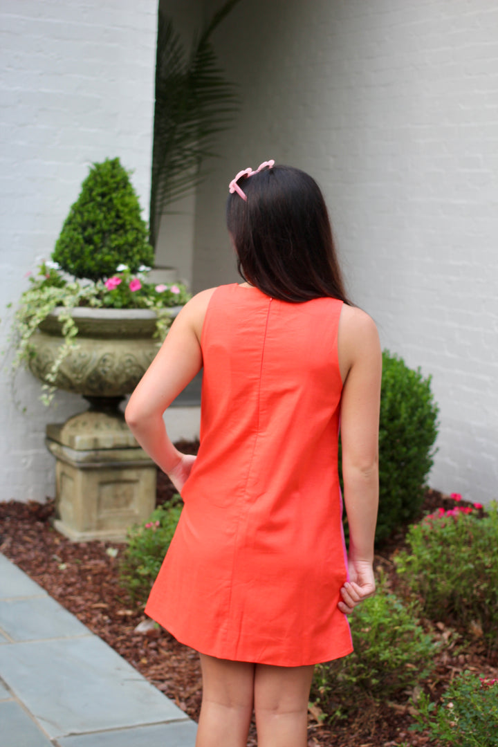 Scalloped Color Block Dress