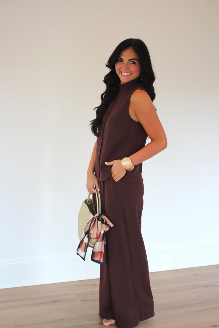 Sleeveless Mock Neck Set