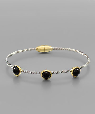 Cable Black Stone Bracelet