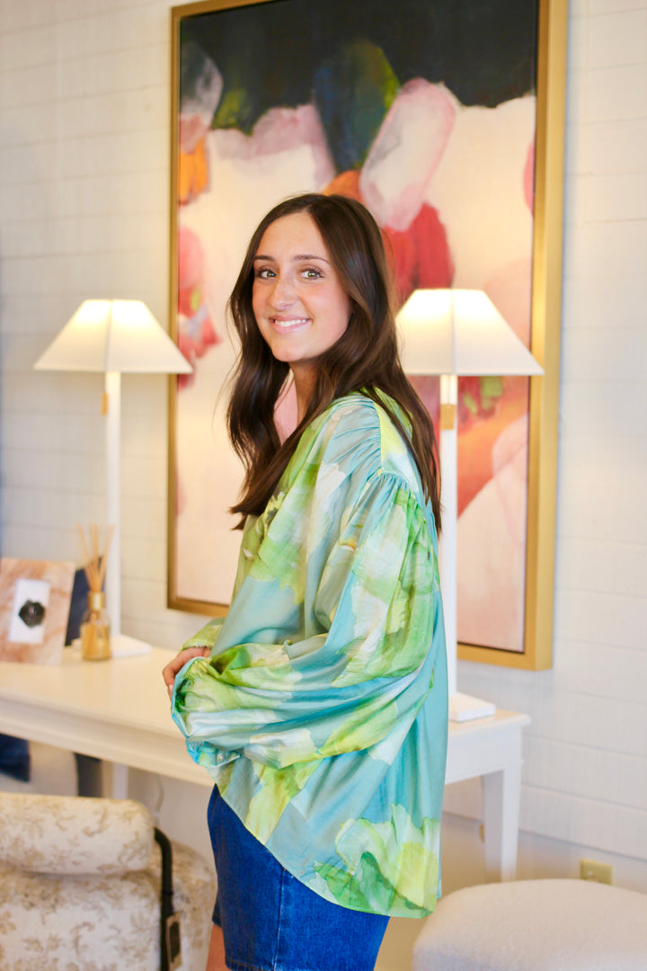 Watercolor Floral Blouse