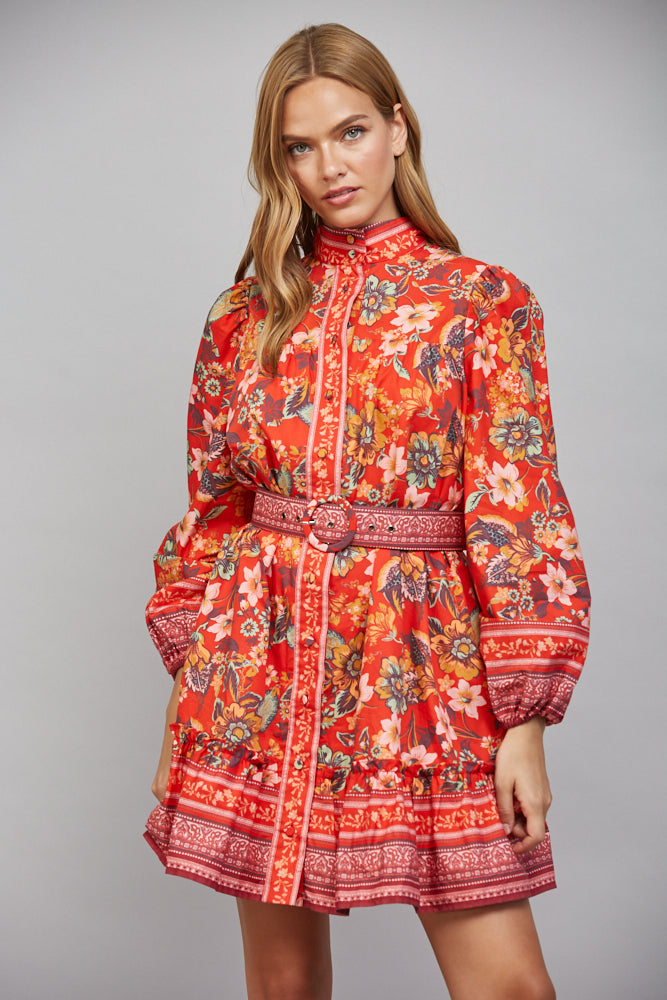 Jovie Dress in Red Multi