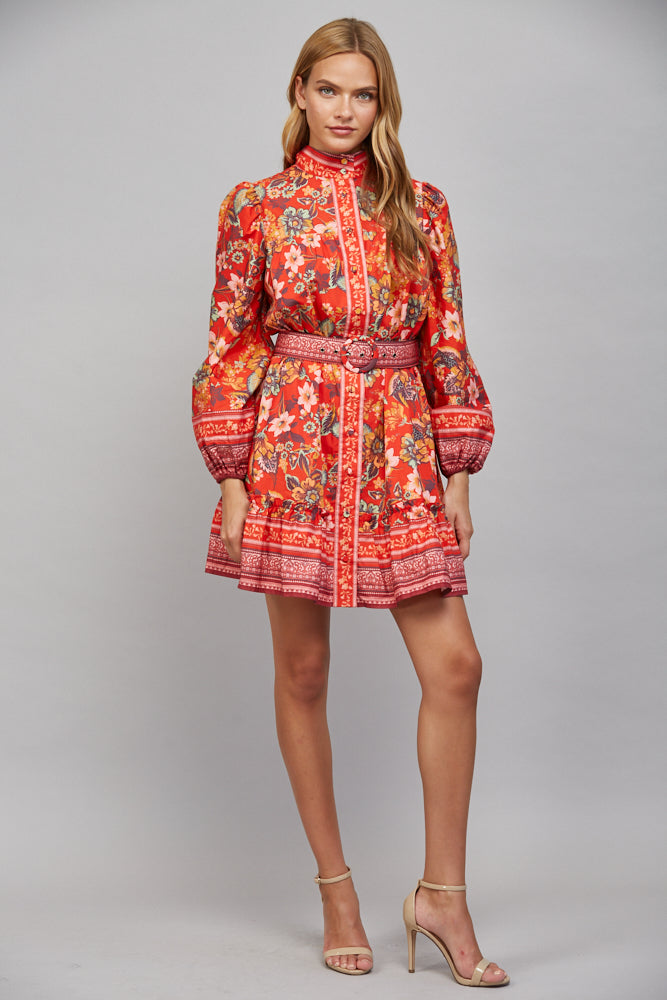 Jovie Dress in Red Multi