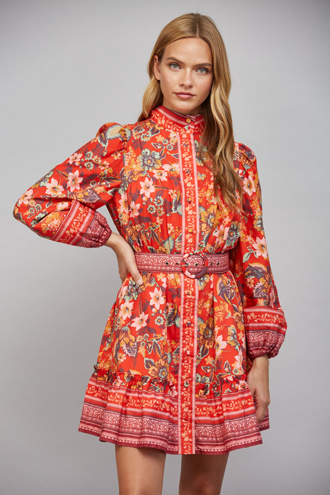 Jovie Dress in Red Multi