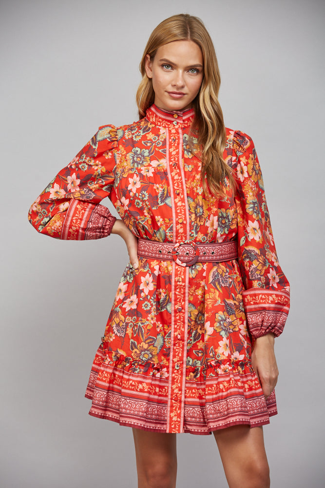 Jovie Dress in Red Multi