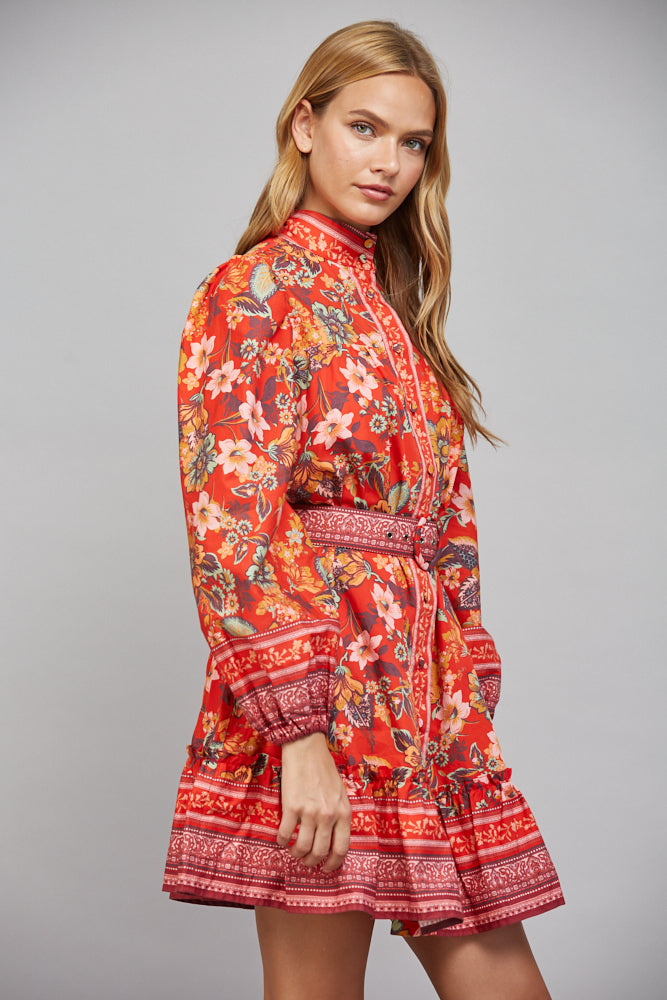 Jovie Dress in Red Multi