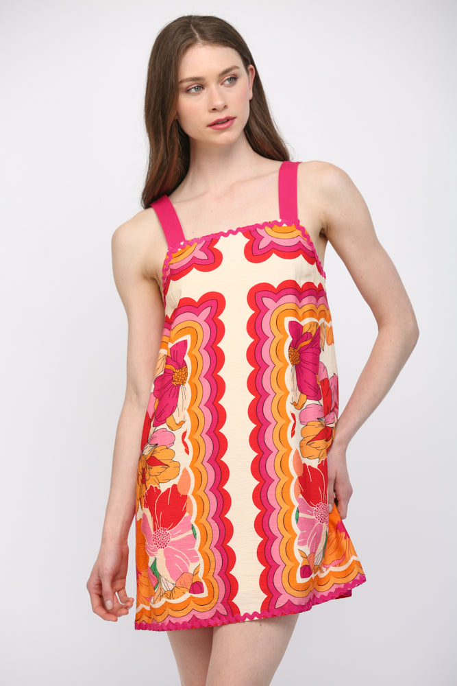 Palmetto Floral Dress in Ivory Multi