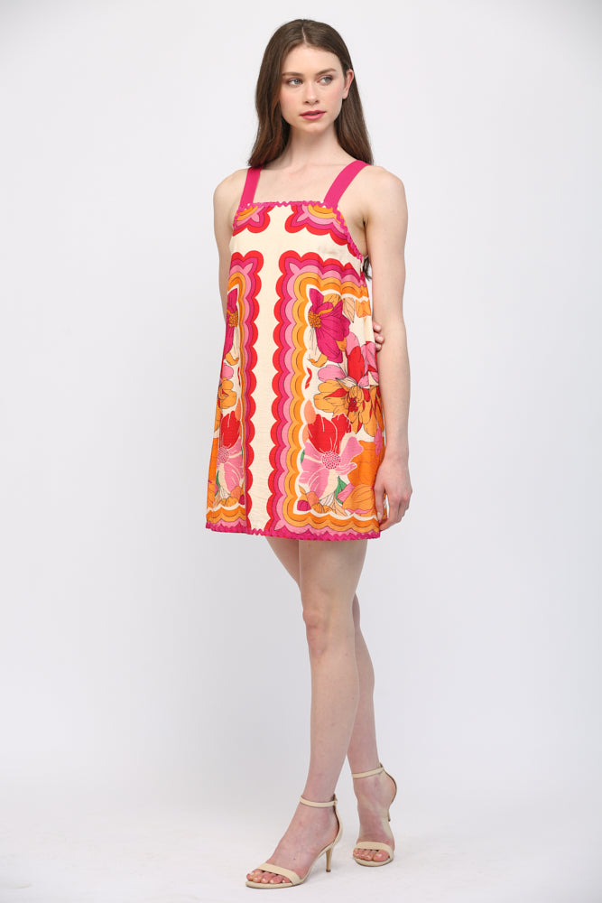 Palmetto Floral Dress in Ivory Multi
