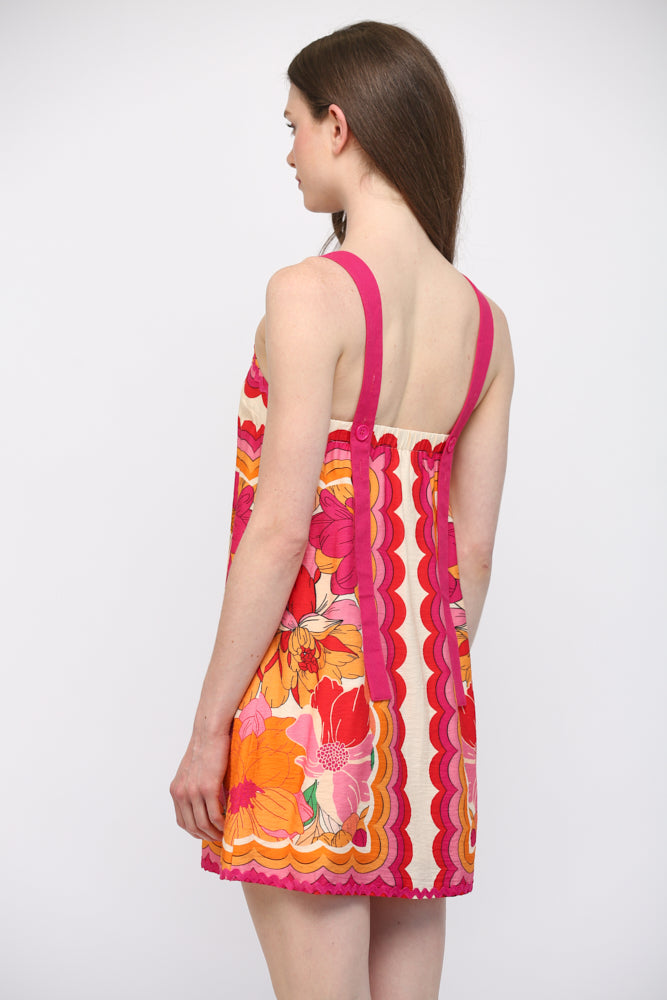 Palmetto Floral Dress in Ivory Multi