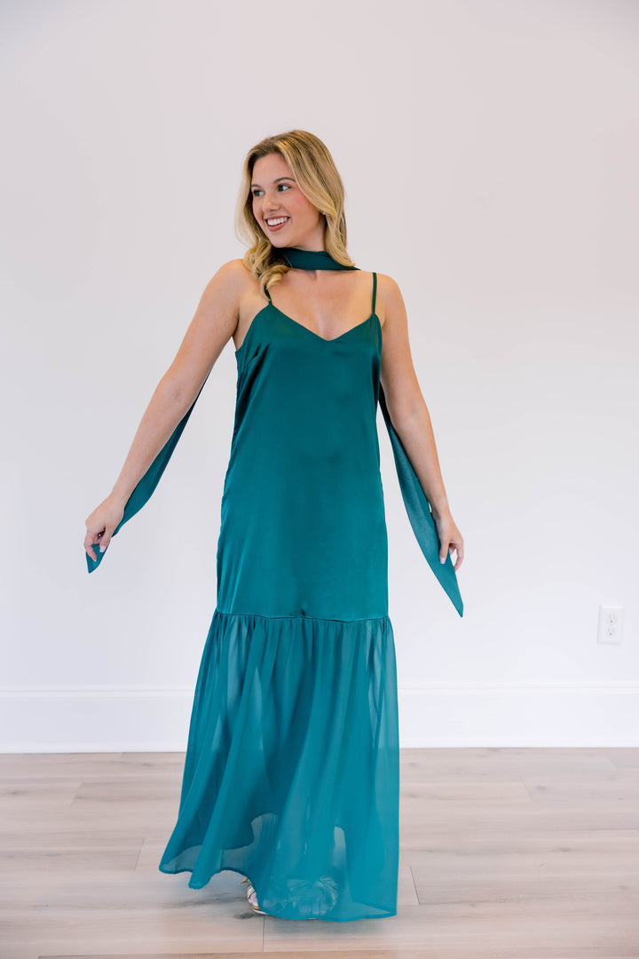 Chiffon Scarf Accent Maxi