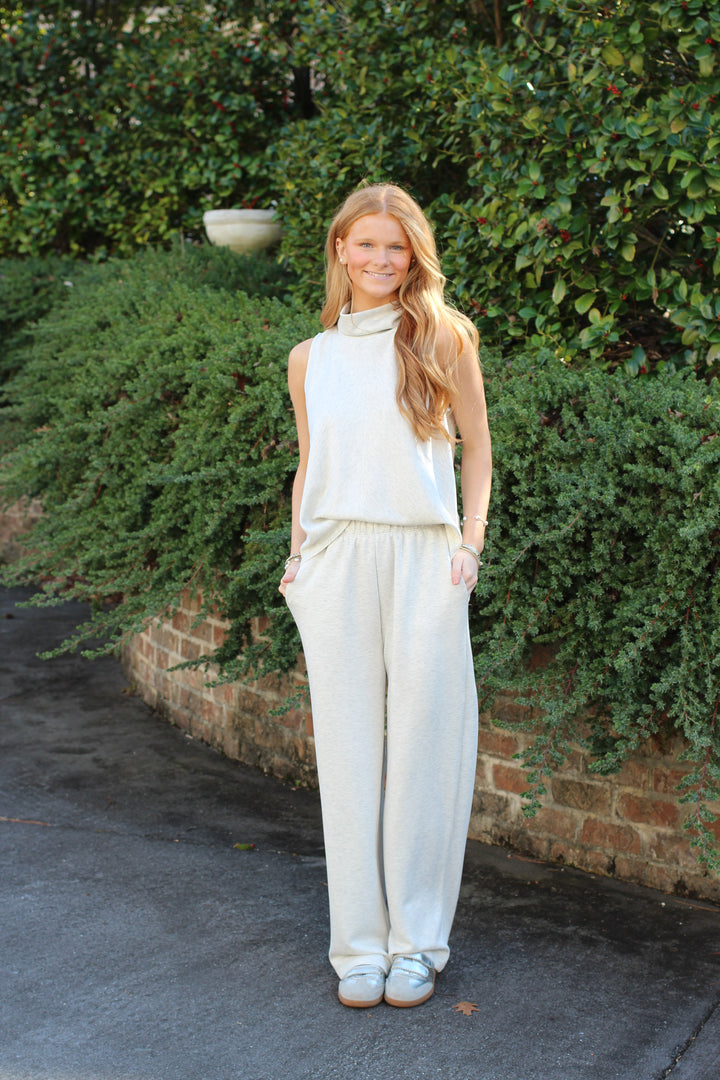 Lux Scuba Mock Neck Sleeveless Set