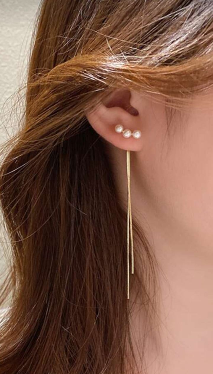 Pearl 3-D Dangle Earrings