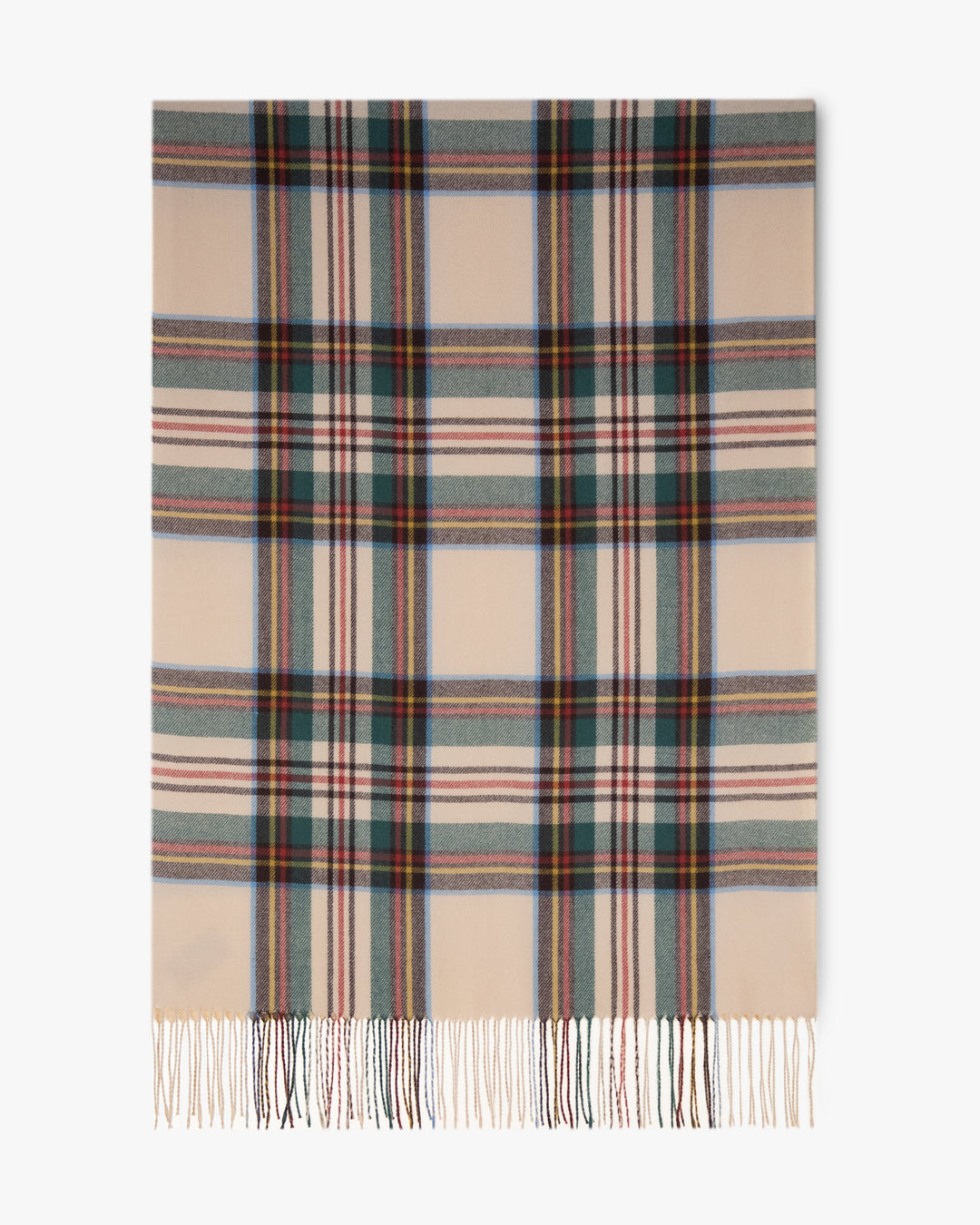 Highland Plaid Fringe Scarf - Tan