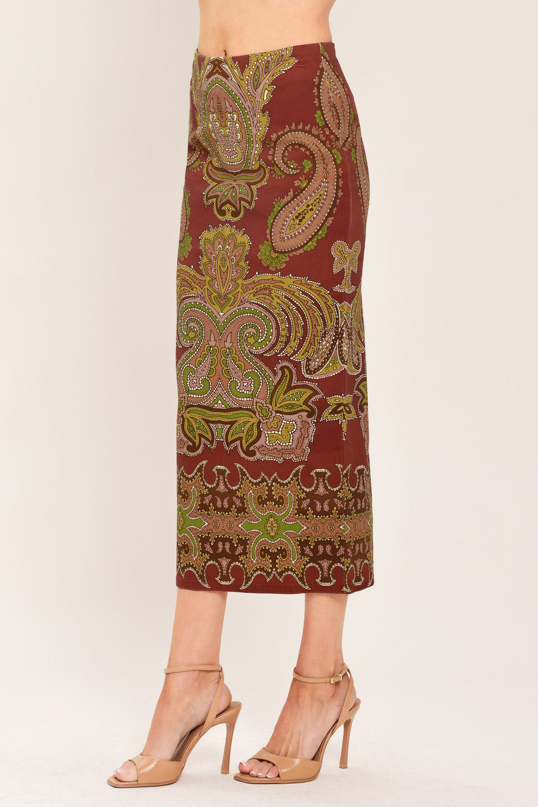 Cosima Set - Maroon midi pencil skirt
