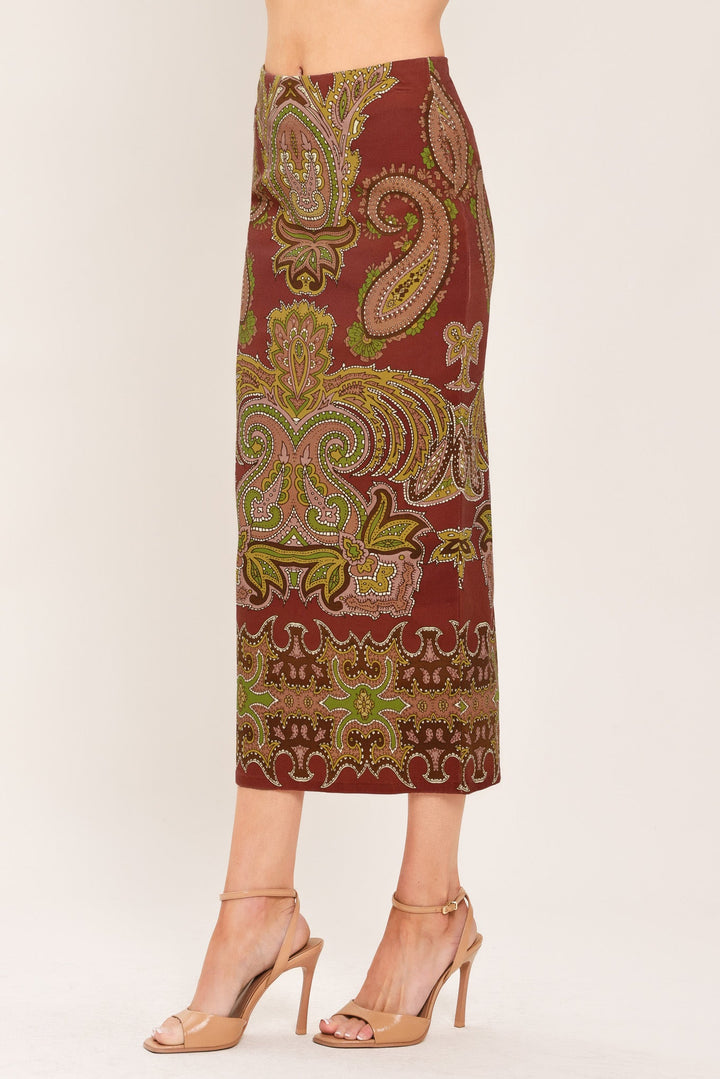 Cosima Set - Maroon midi pencil skirt