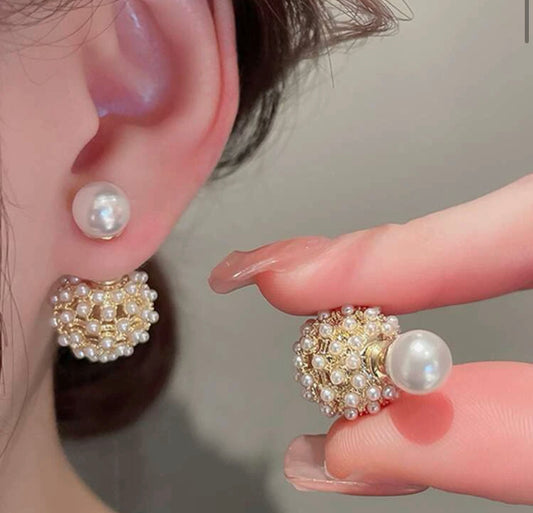 Funky Pearl Ball Earring