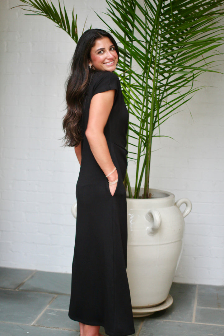 Midnight Wrap Midi Dress