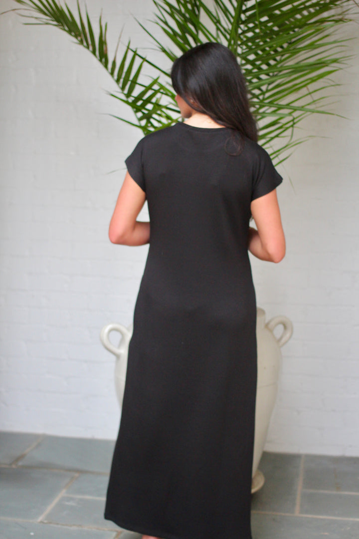 Midnight Wrap Midi Dress