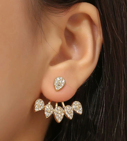 Diamond Drop Fan Earrings