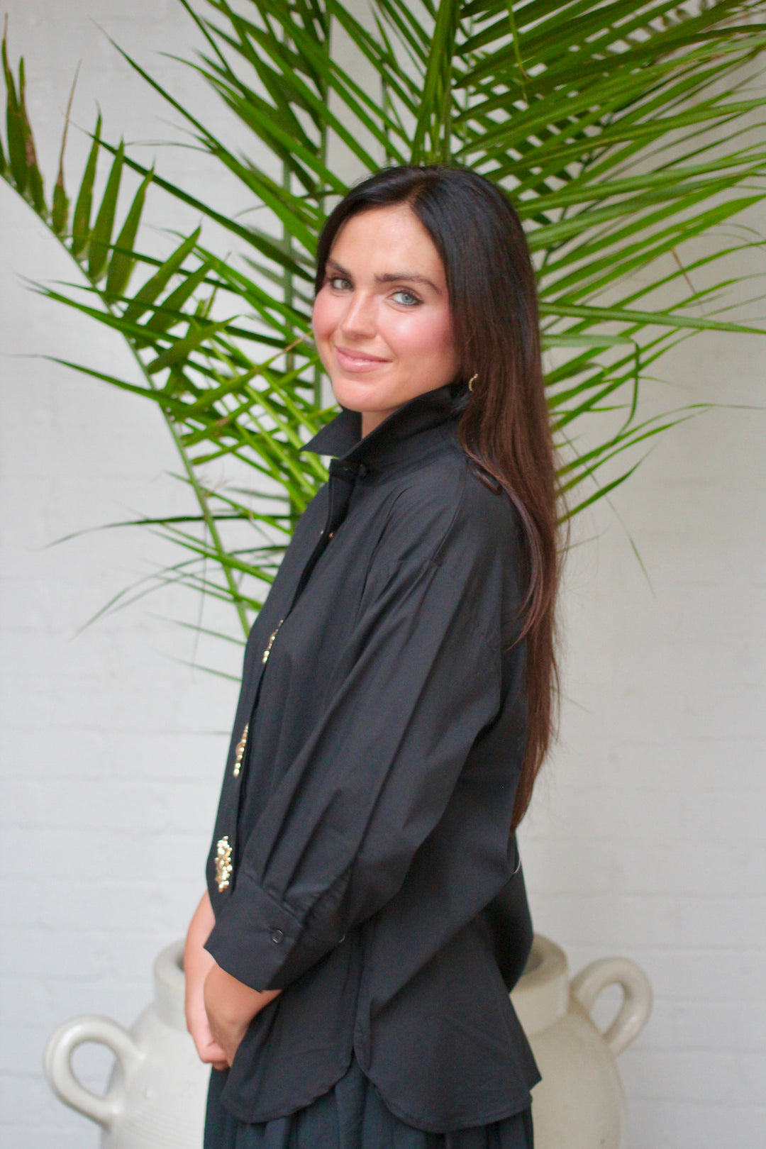 Charleston Button Collar Top