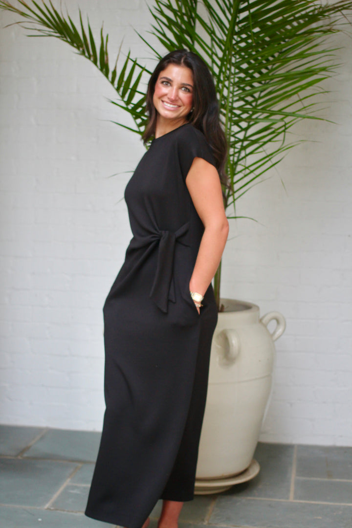 Midnight Wrap Midi Dress
