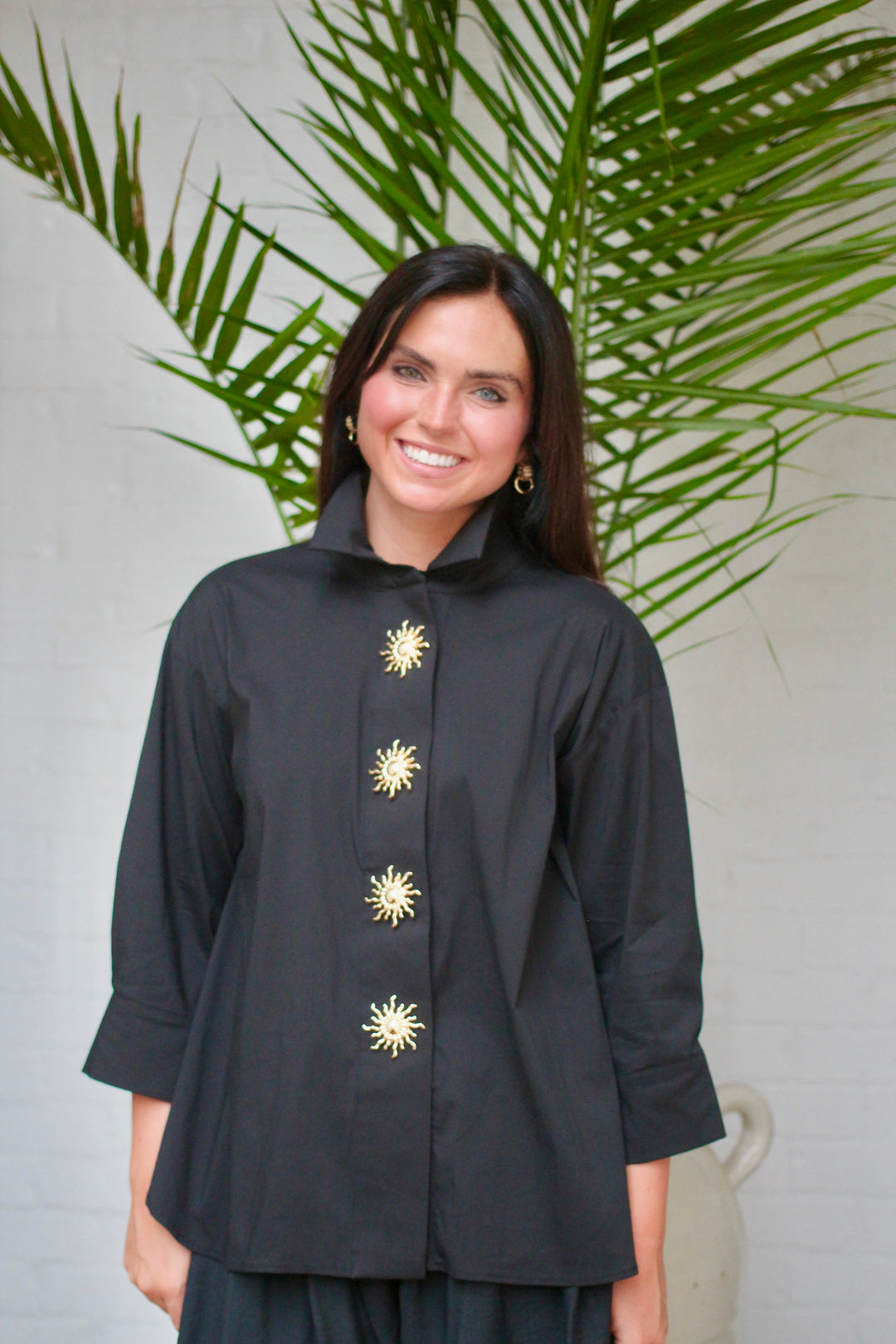 Charleston Button Collar Top