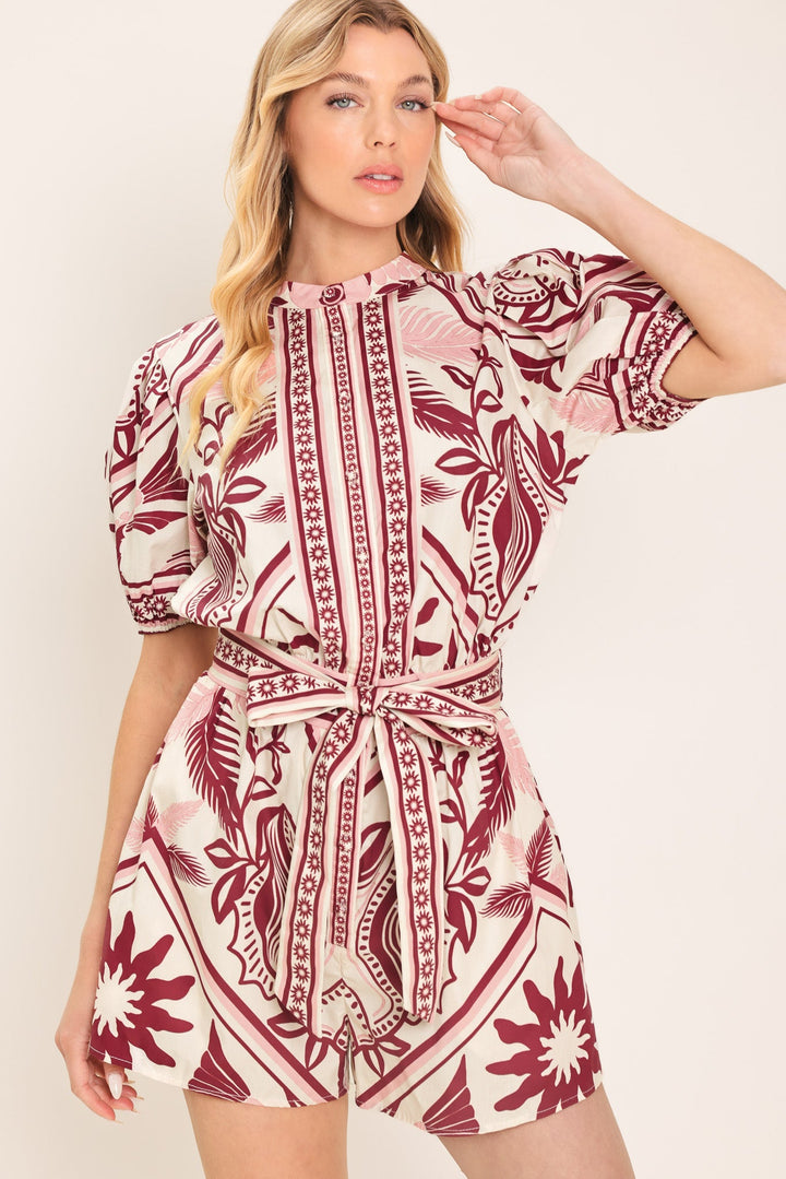 Tully Romper in BURGUNDY