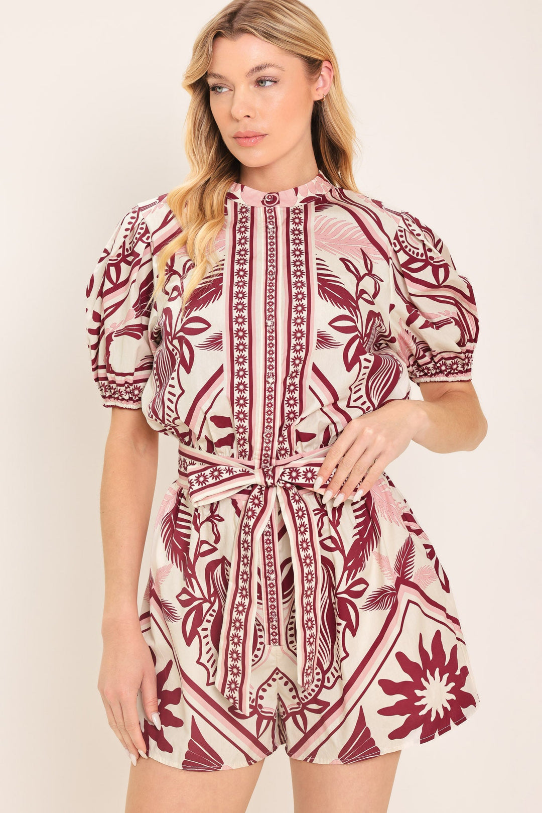 Tully Romper in BURGUNDY