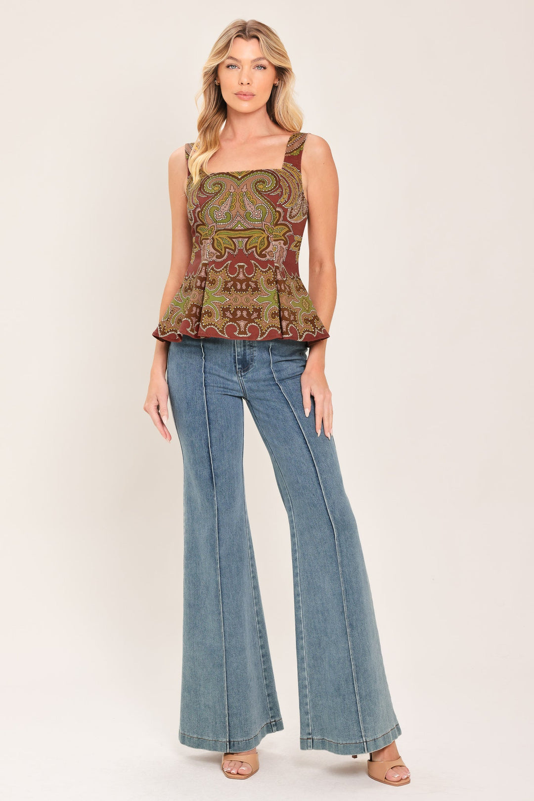 Cosima Set - Maroon peplum top
