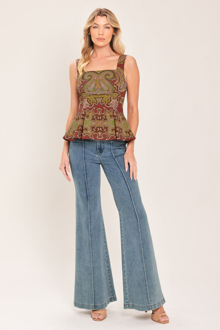 Cosima Set - Maroon peplum top
