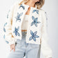 Flower Stitched Quilted Jacket