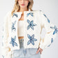 Flower Stitched Quilted Jacket