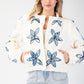 Flower Stitched Quilted Jacket