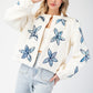 Flower Stitched Quilted Jacket