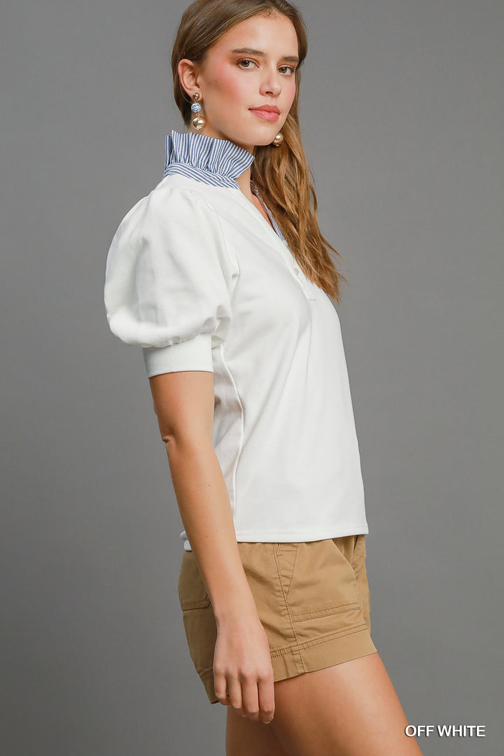 Alexa Ruffle Neck Top