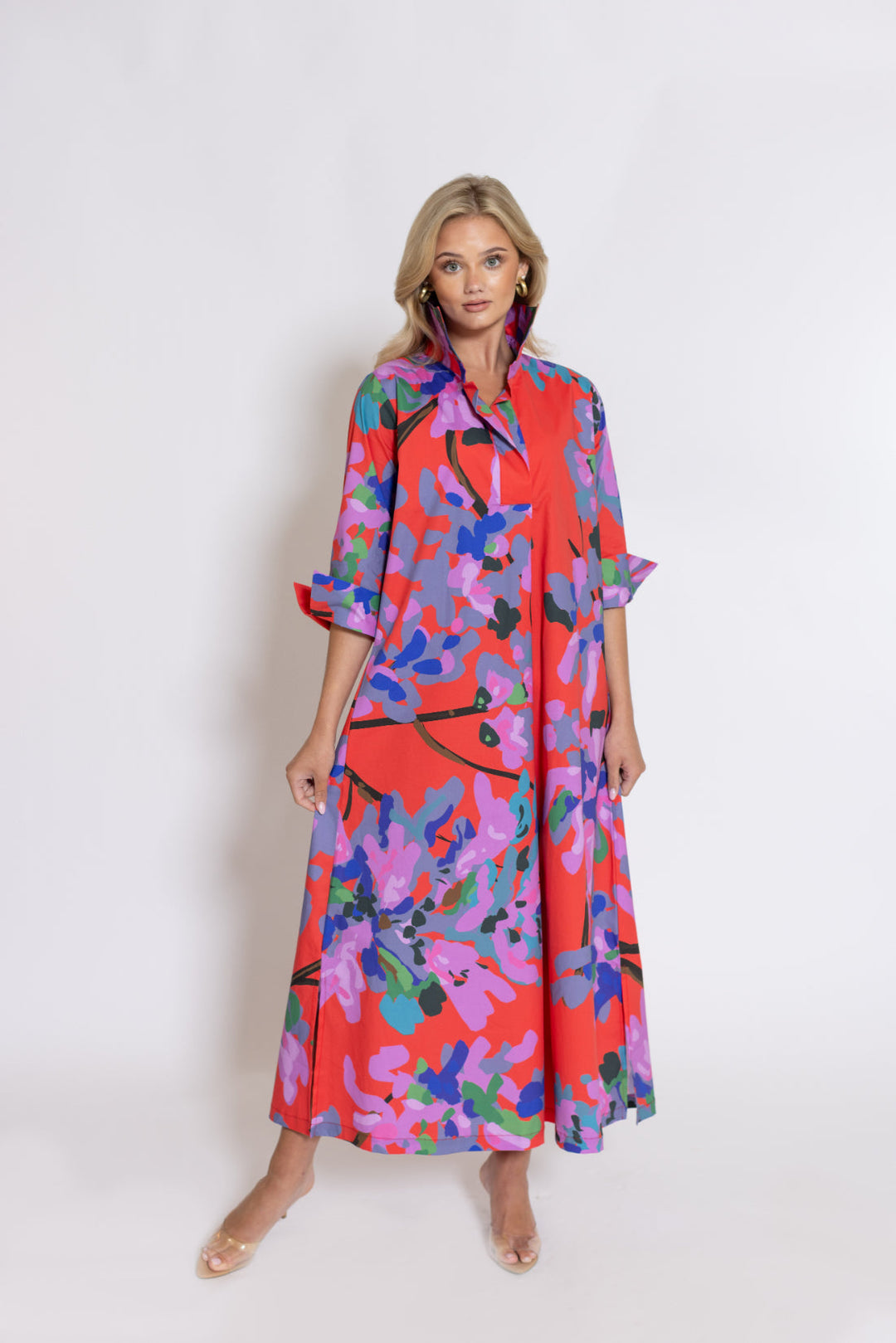 Miss Scarlet Ruthie Shirt Dress - Scarlet Multi