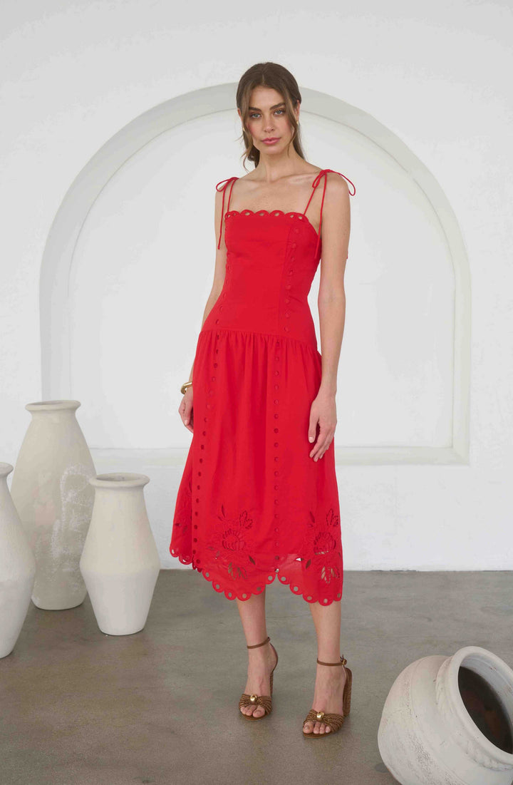 Scarlett Eyelet Midi Dress