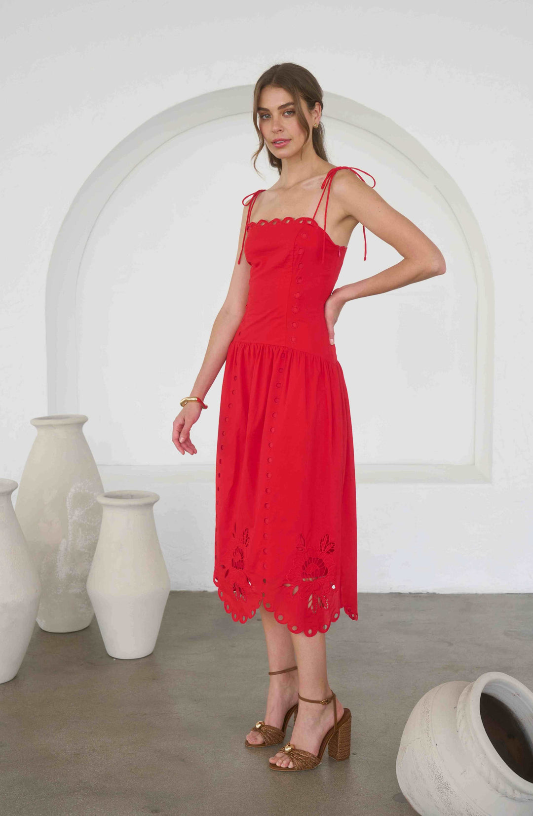 Scarlett Eyelet Midi Dress