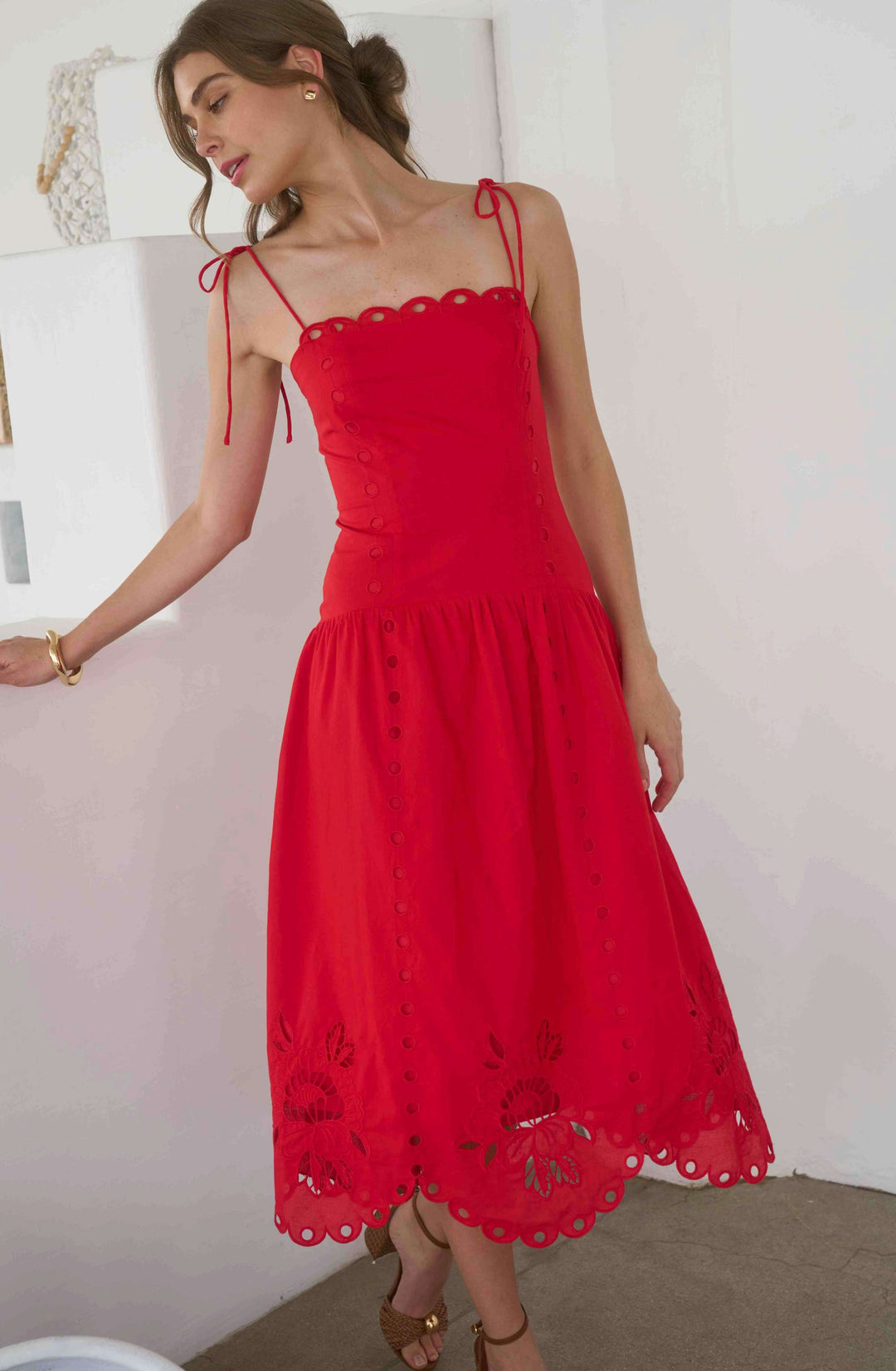 Scarlett Eyelet Midi Dress