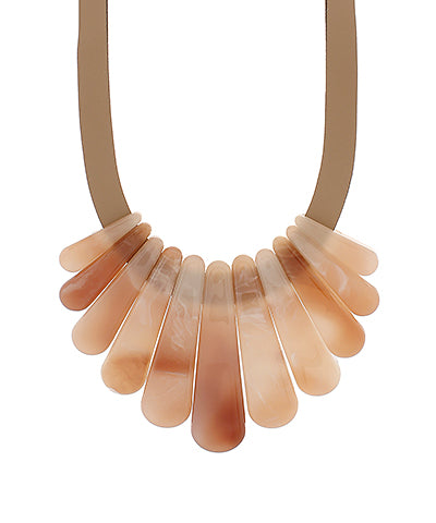 Peach Acetate Bar Collar Necklace