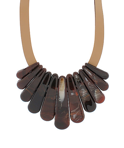 Tortoise Acetate Bar Collar Necklace