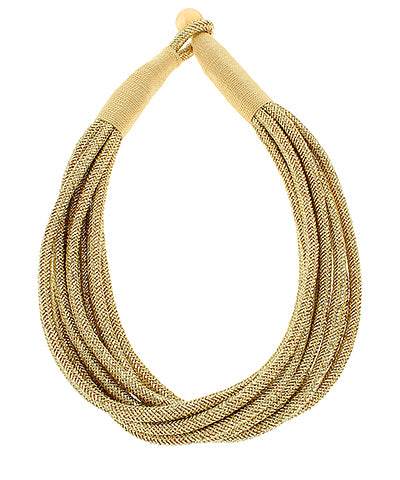 Rope Gold Statement Necklace - Gold