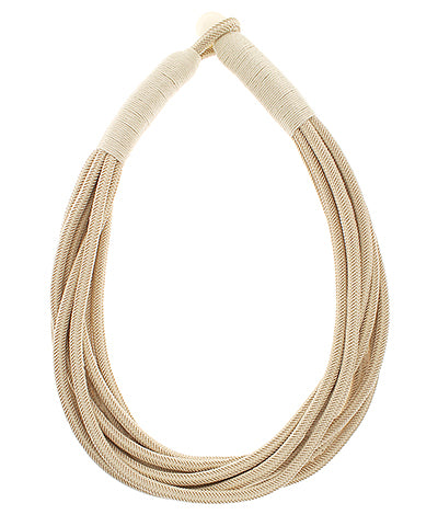 Rope Sand Statement Necklace - Beige