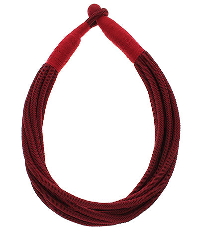 Rope Burgundy Statement Necklace - Burgundy